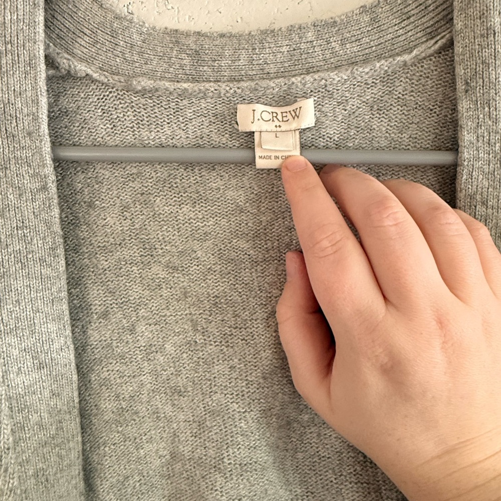 J. Crew Heather‎ Gray Wool Blend Knit Cardigan in Size Large | Normcore - Picture 2 of 7